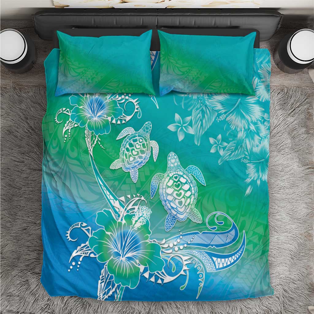 Polynesia Sea Turtle Couple Bedding Set I Am Turtley In Love With You LT05 Turquoise - Polynesian Pride