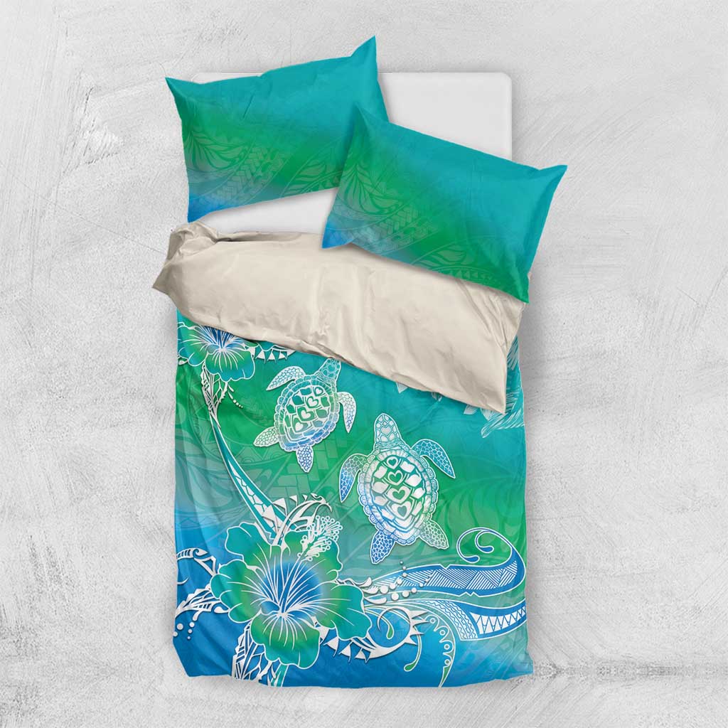 Polynesia Sea Turtle Couple Bedding Set I Am Turtley In Love With You LT05 US Twin 172cm x 218cm Turquoise - Polynesian Pride