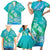 Polynesia Sea Turtle Couple Family Matching Short Sleeve Bodycon Dress and Hawaiian Shirt I Am Turtley In Love With You