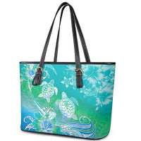Polynesia Sea Turtle Couple Leather Tote Bag I Am Turtley In Love With You LT05 - Polynesian Pride