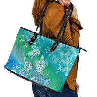 Polynesia Sea Turtle Couple Leather Tote Bag I Am Turtley In Love With You LT05 - Polynesian Pride