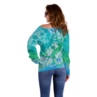 Polynesia Sea Turtle Couple Off Shoulder Sweater I Am Turtley In Love With You LT05 - Polynesian Pride