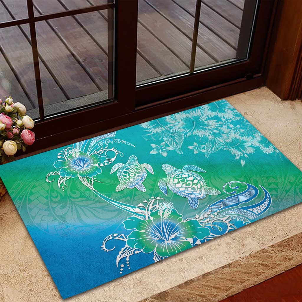 Polynesia Sea Turtle Couple Rubber Doormat I Am Turtley In Love With You LT05 - Polynesian Pride