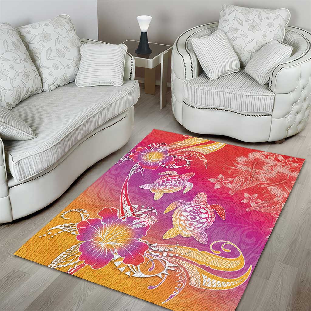 Polynesia Sea Turtle Couple Area Rug One Soul One Love LT05 - Polynesian Pride