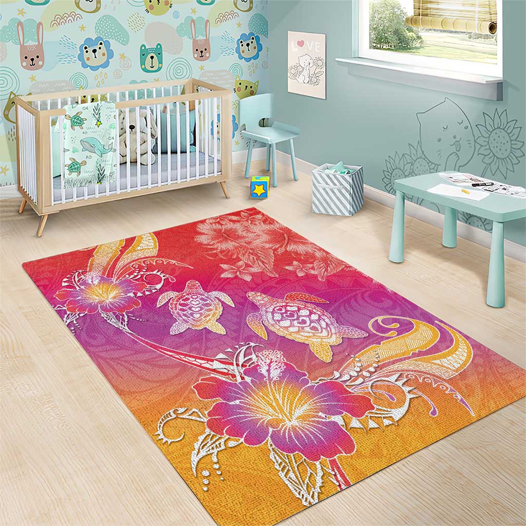 Polynesia Sea Turtle Couple Area Rug One Soul One Love LT05 - Polynesian Pride