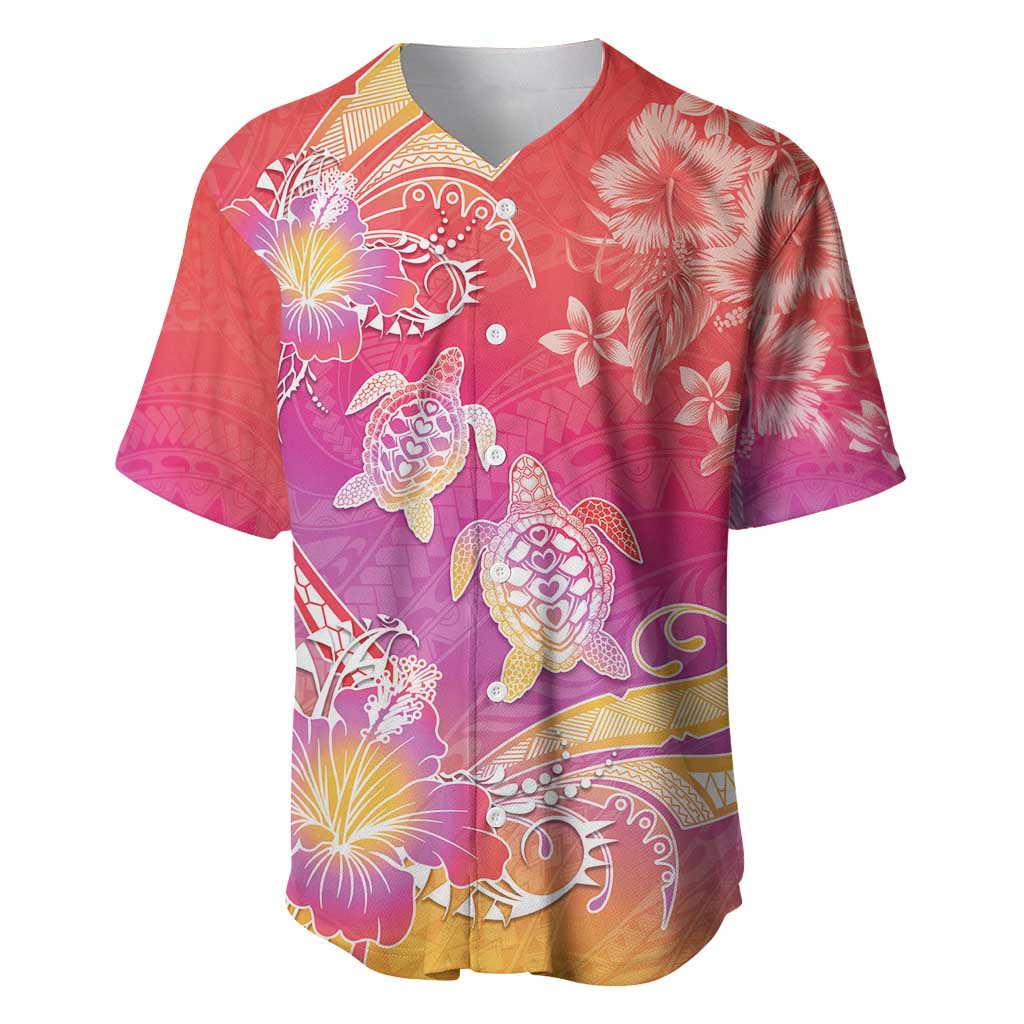 Polynesia Sea Turtle Couple Baseball Jersey One Soul One Love