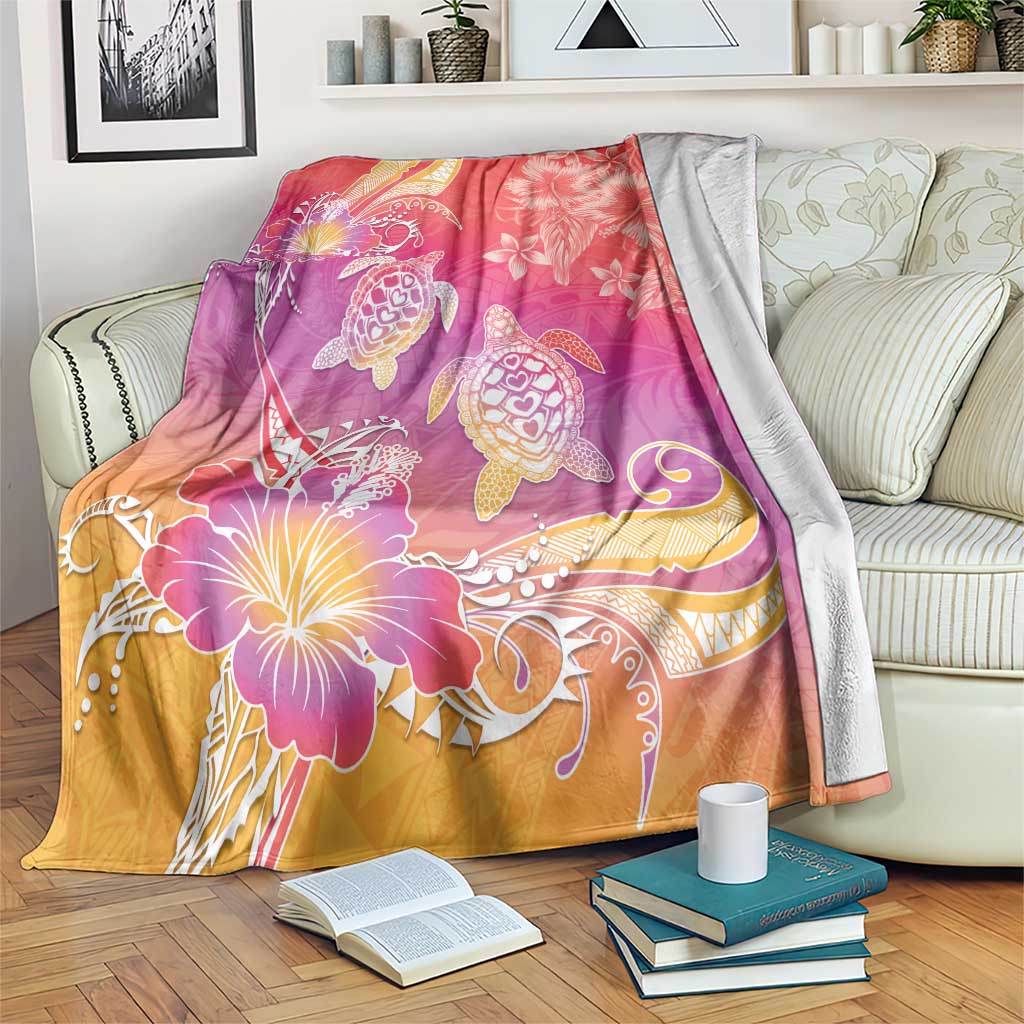 Polynesia Sea Turtle Couple Blanket One Soul One Love LT05 Red - Polynesian Pride