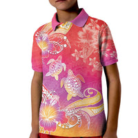 Polynesia Sea Turtle Couple Kid Polo Shirt One Soul One Love LT05 Kid Red - Polynesian Pride