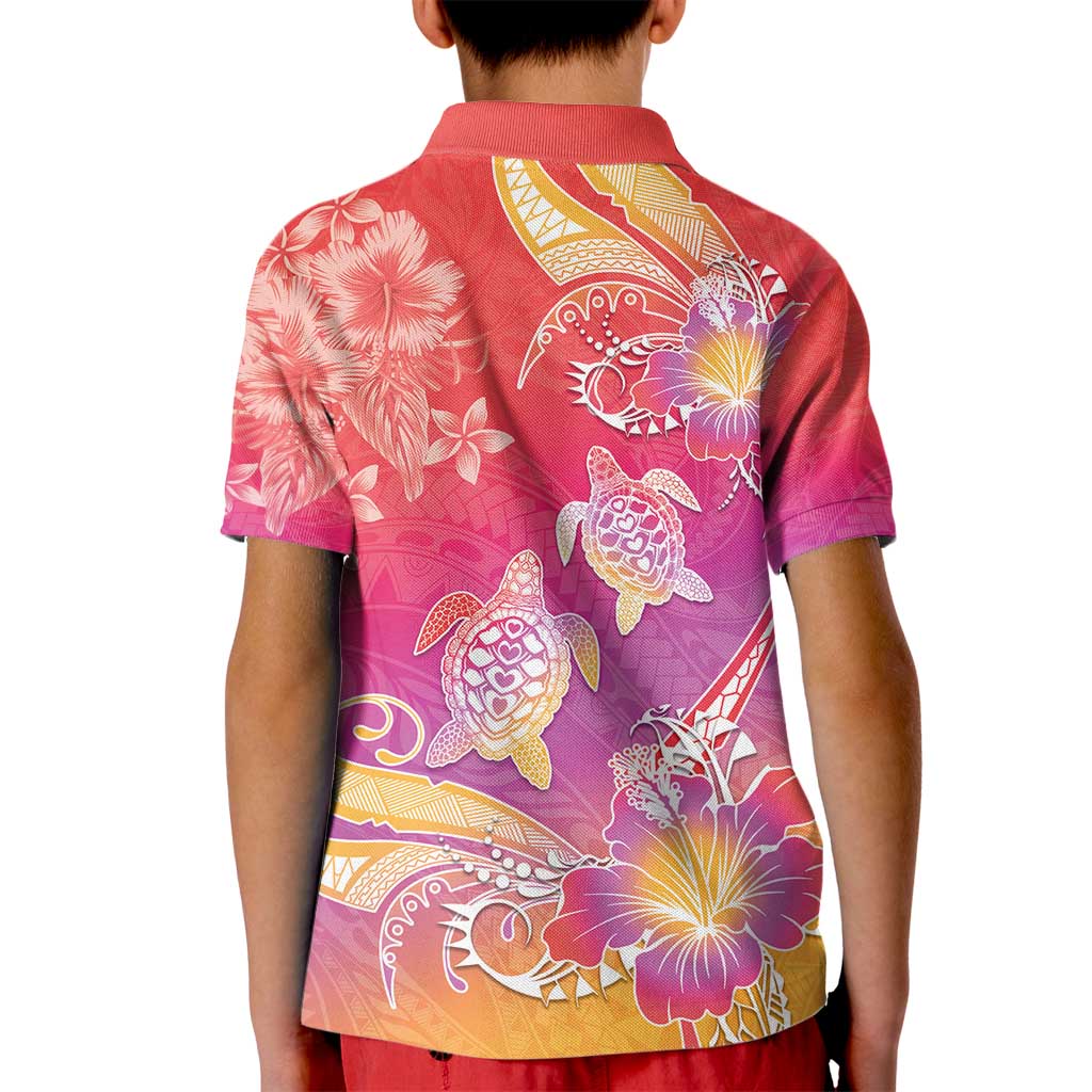 Polynesia Sea Turtle Couple Kid Polo Shirt One Soul One Love LT05 - Polynesian Pride