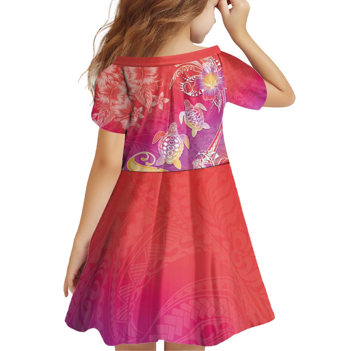 Polynesia Sea Turtle Couple Kid Short Sleeve Dress One Soul One Love LT05 - Polynesian Pride