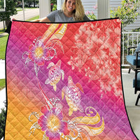 Polynesia Sea Turtle Couple Quilt One Soul One Love LT05 Red - Polynesian Pride