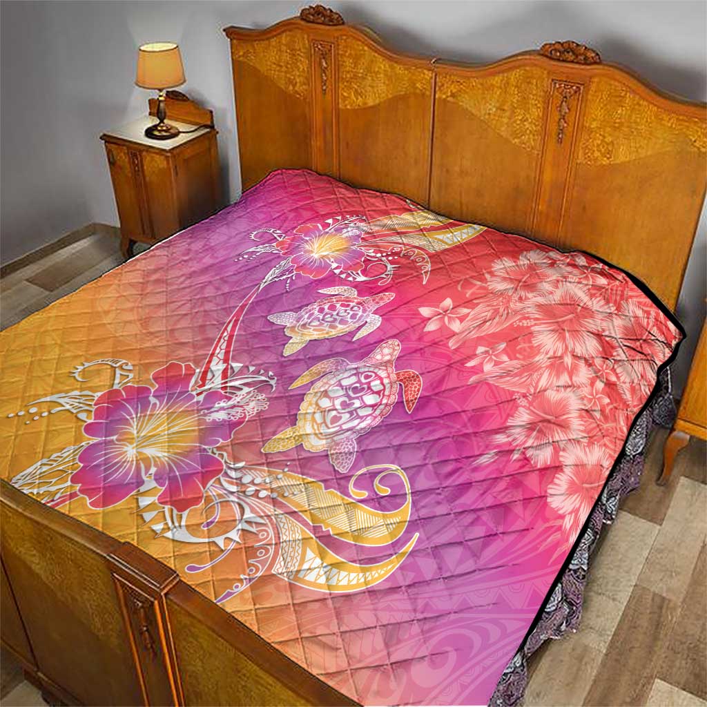Polynesia Sea Turtle Couple Quilt One Soul One Love LT05 - Polynesian Pride