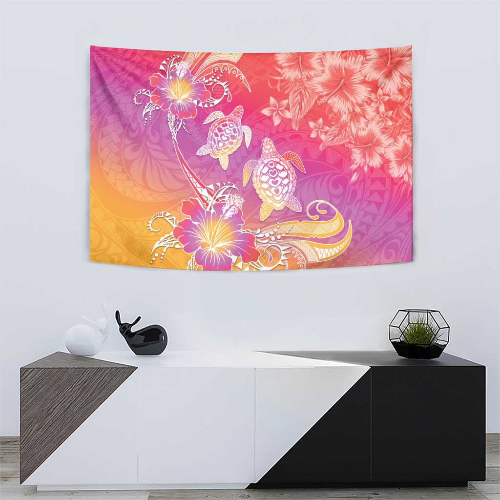 Polynesia Sea Turtle Couple Tapestry One Soul One Love LT05 - Polynesian Pride