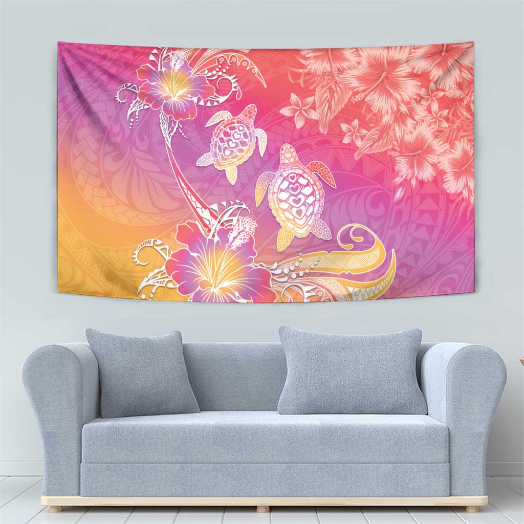 Polynesia Sea Turtle Couple Tapestry One Soul One Love LT05 - Polynesian Pride
