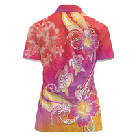 Polynesia Sea Turtle Couple Women Polo Shirt One Soul One Love LT05 - Polynesian Pride