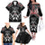 New Zealand Aotearoa Family Matching Off The Shoulder Long Sleeve Dress and Hawaiian Shirt Traditional Kapa Haka