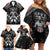 New Zealand Aotearoa Family Matching Off Shoulder Short Dress and Hawaiian Shirt Traditional Kapa Haka