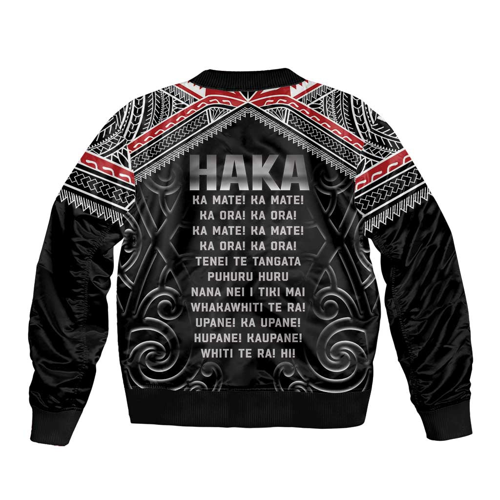 New Zealand Aotearoa Sleeve Zip Bomber Jacket Traditional Kapa Haka LT05 - Polynesian Pride