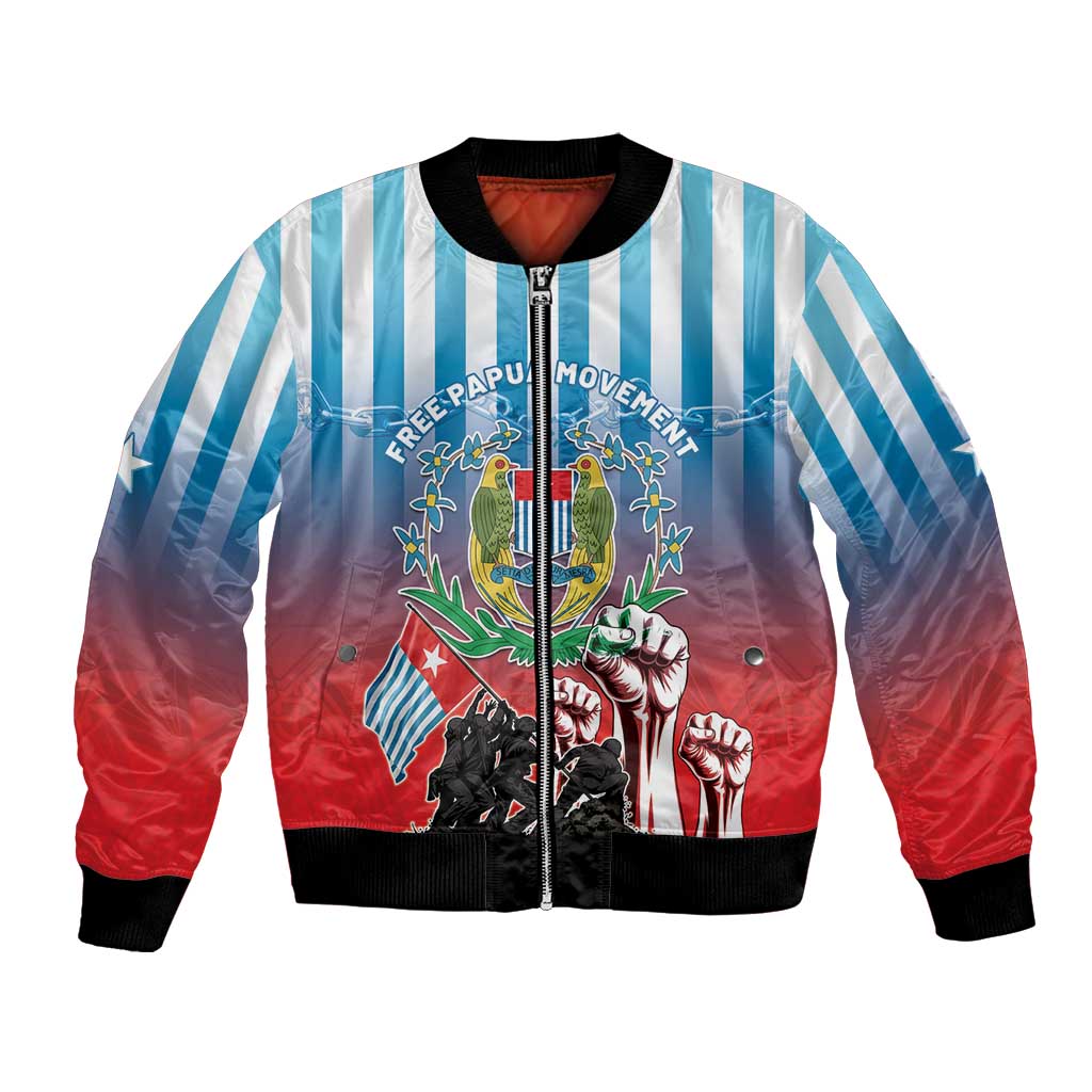 Personalised Free West Papua Bomber Jacket One People One Soul Unique Style LT05 Unisex Blue - Polynesian Pride