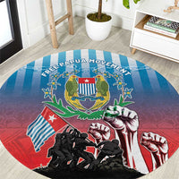 Free West Papua Round Carpet One People One Soul Unique Style LT05 Blue - Polynesian Pride