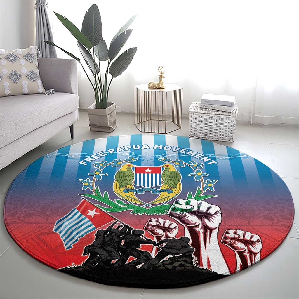 Free West Papua Round Carpet One People One Soul Unique Style LT05 - Polynesian Pride