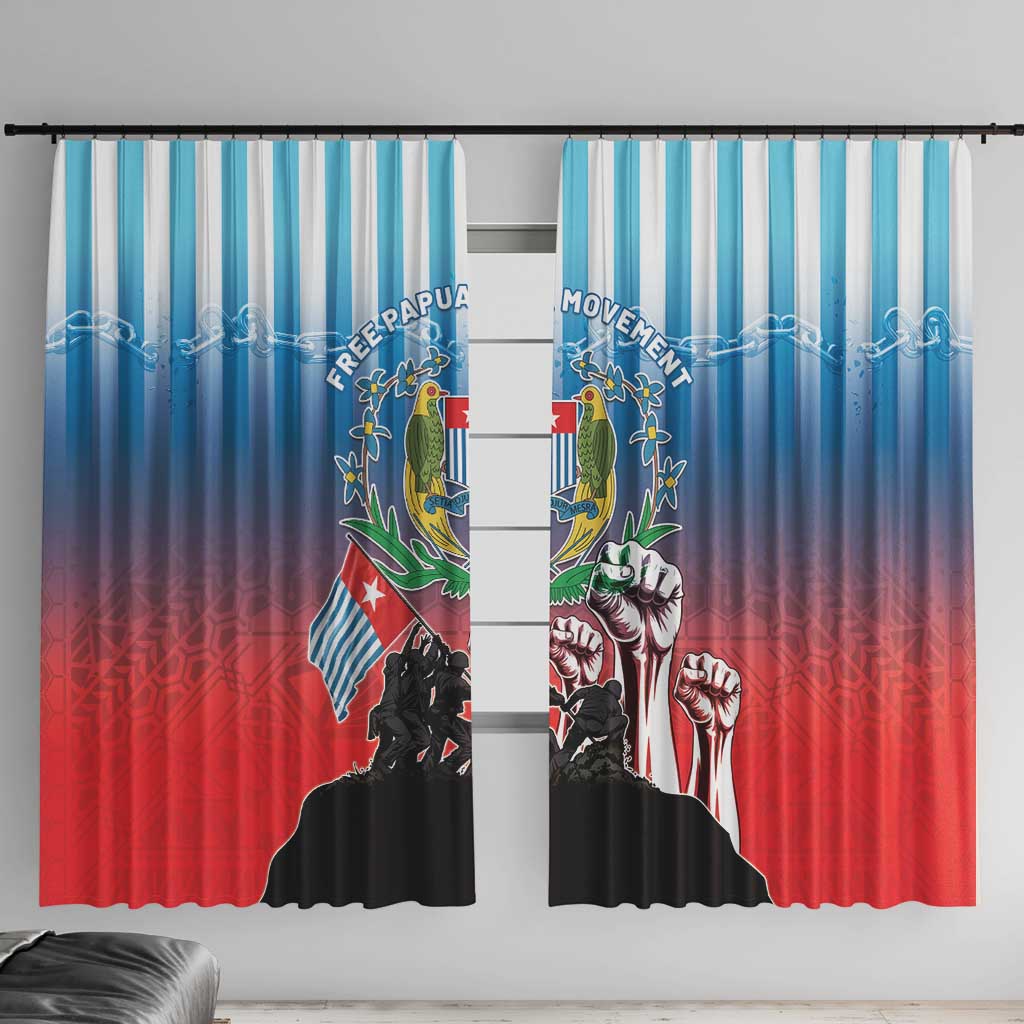Free West Papua Window Curtain One People One Soul Unique Style LT05 With Hooks Blue - Polynesian Pride