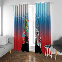 Free West Papua Window Curtain One People One Soul Unique Style LT05 With Grommets Blue - Polynesian Pride