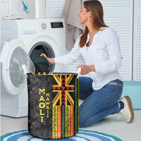 Hawaii Maoli Spirit Laundry Basket Kakau Pattern With Flower Lei LT05 - Polynesian Pride