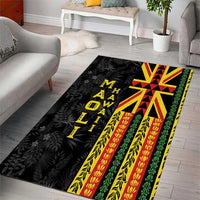 Hawaii Maoli Spirit Area Rug Kakau Pattern With Flower Lei LT05 - Polynesian Pride