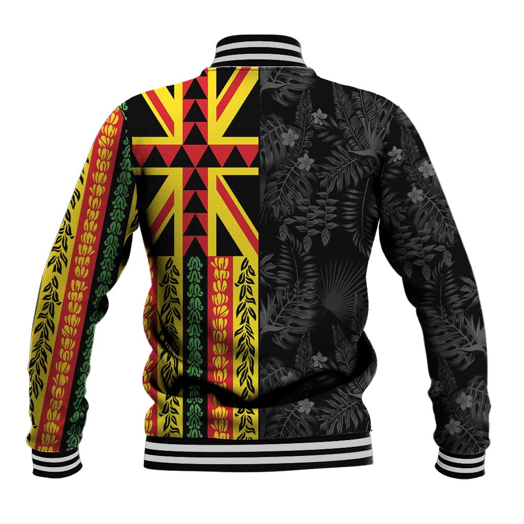 Hawaii Maoli Spirit Baseball Jacket Kakau Pattern With Flower Lei LT05 - Polynesian Pride