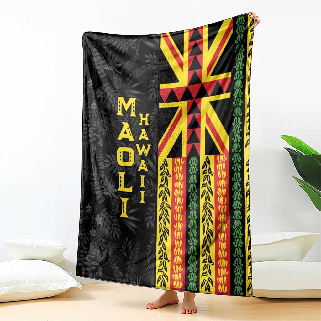 Hawaii Maoli Spirit Blanket Kakau Pattern With Flower Lei LT05 - Polynesian Pride