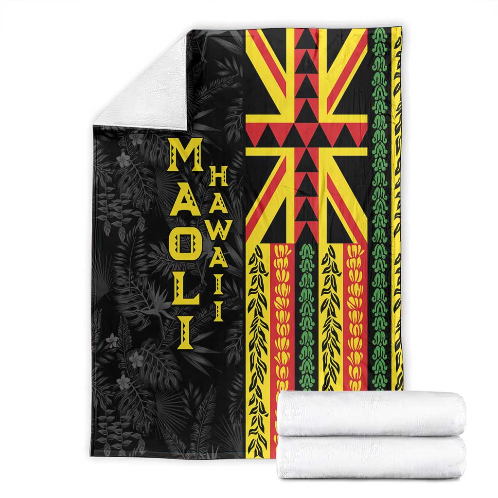 Hawaii Maoli Spirit Blanket Kakau Pattern With Flower Lei LT05 - Polynesian Pride