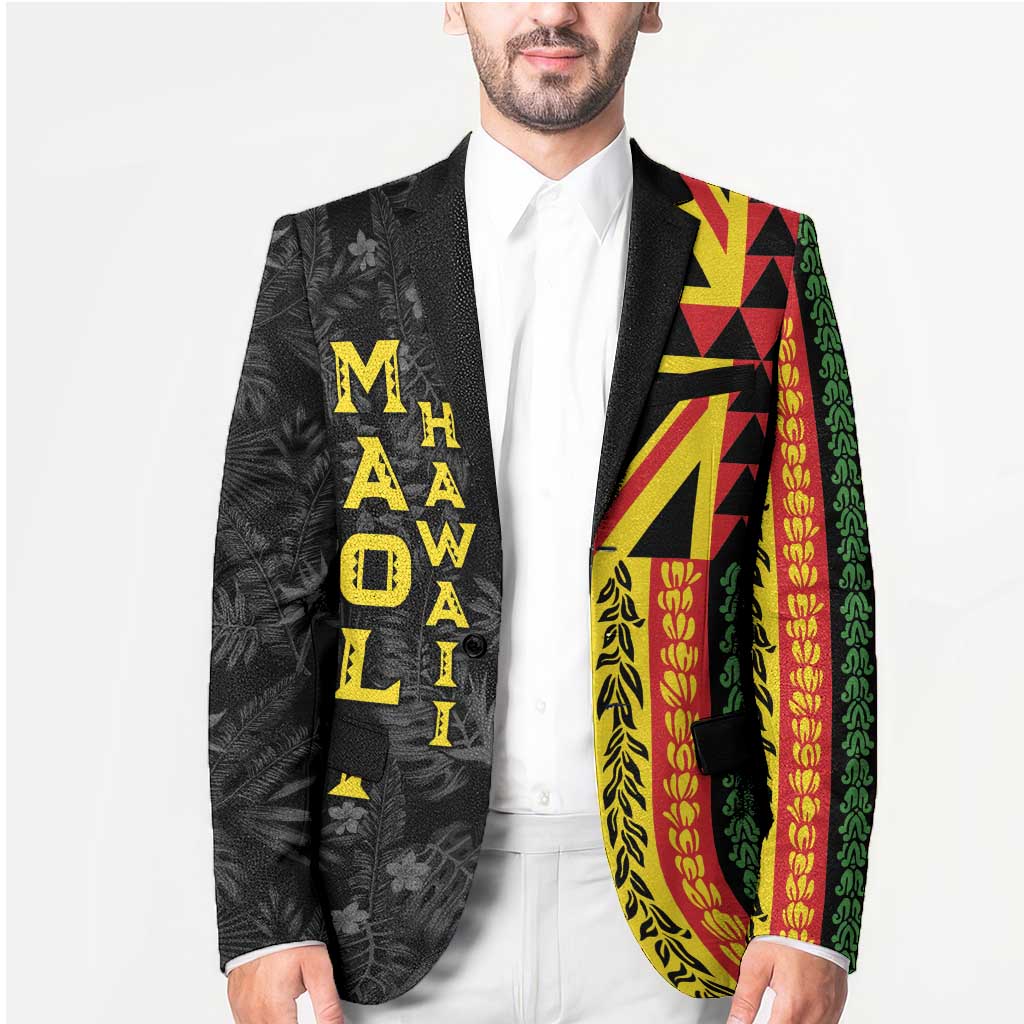 Hawaii Maoli Spirit Blazer Kakau Pattern With Flower Lei LT05 - Polynesian Pride
