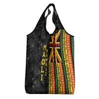Hawaii Maoli Spirit Grocery Bag Kakau Pattern With Flower Lei LT05 - Polynesian Pride