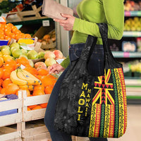Hawaii Maoli Spirit Grocery Bag Kakau Pattern With Flower Lei LT05 - Polynesian Pride