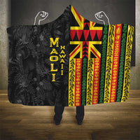 Hawaii Maoli Spirit Hooded Blanket Kakau Pattern With Flower Lei LT05 - Polynesian Pride