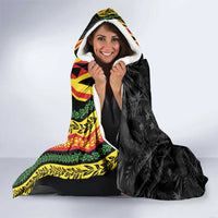 Hawaii Maoli Spirit Hooded Blanket Kakau Pattern With Flower Lei LT05 - Polynesian Pride