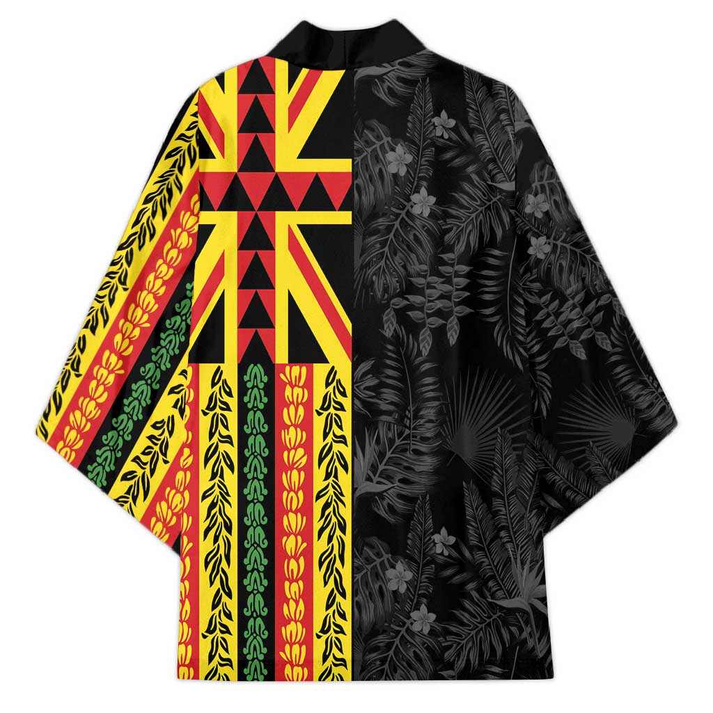 Hawaii Maoli Spirit Kimono Kakau Pattern With Flower Lei LT05 - Polynesian Pride