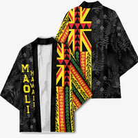 Hawaii Maoli Spirit Kimono Kakau Pattern With Flower Lei LT05 - Polynesian Pride