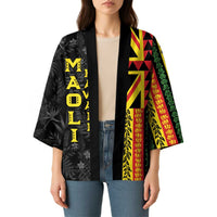Hawaii Maoli Spirit Kimono Kakau Pattern With Flower Lei LT05 - Polynesian Pride
