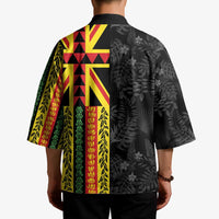 Hawaii Maoli Spirit Kimono Kakau Pattern With Flower Lei LT05 - Polynesian Pride