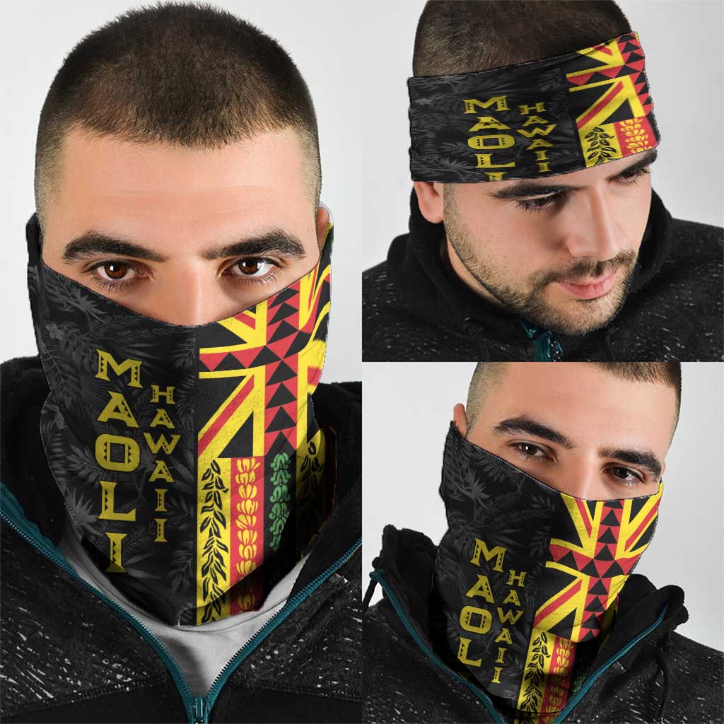 Hawaii Maoli Spirit Neck Gaiter Kakau Pattern With Flower Lei LT05 - Polynesian Pride