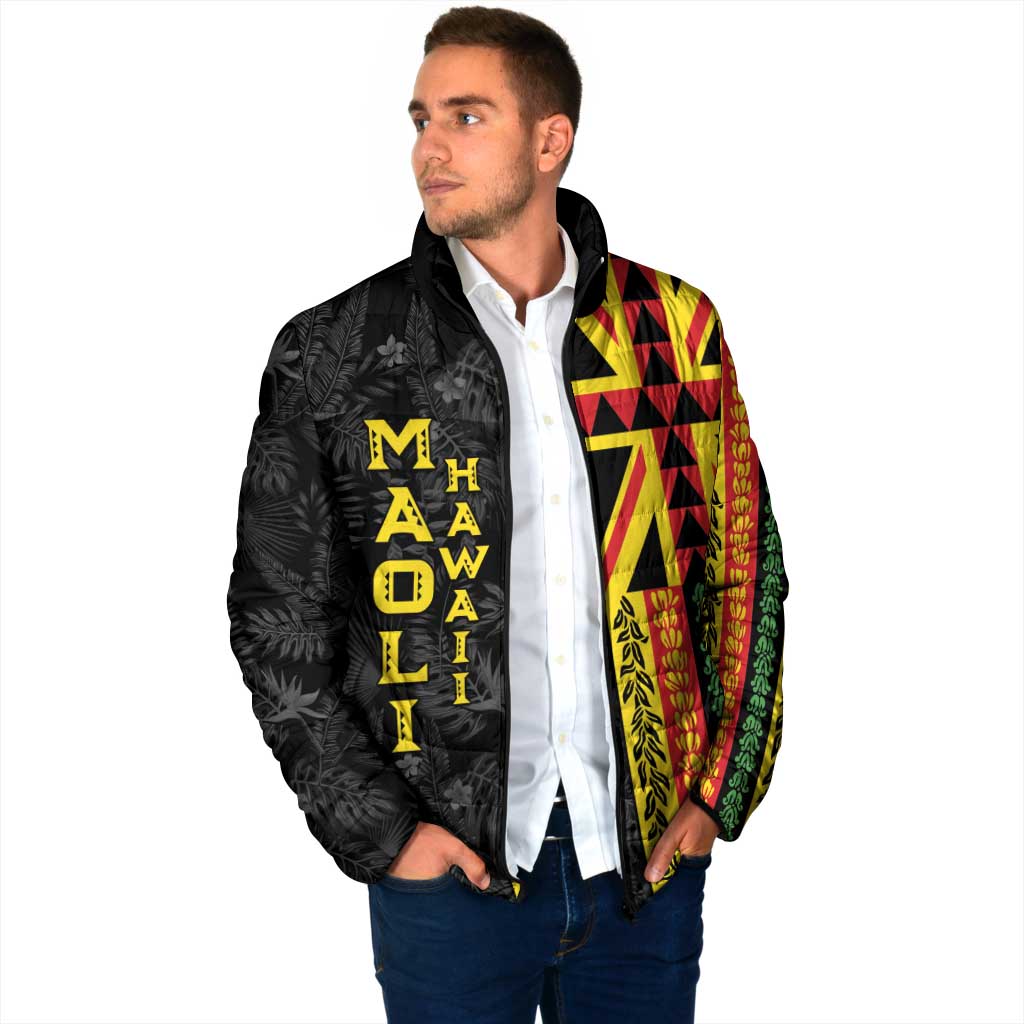 Hawaii Maoli Spirit Padded Jacket Kakau Pattern With Flower Lei LT05 - Polynesian Pride