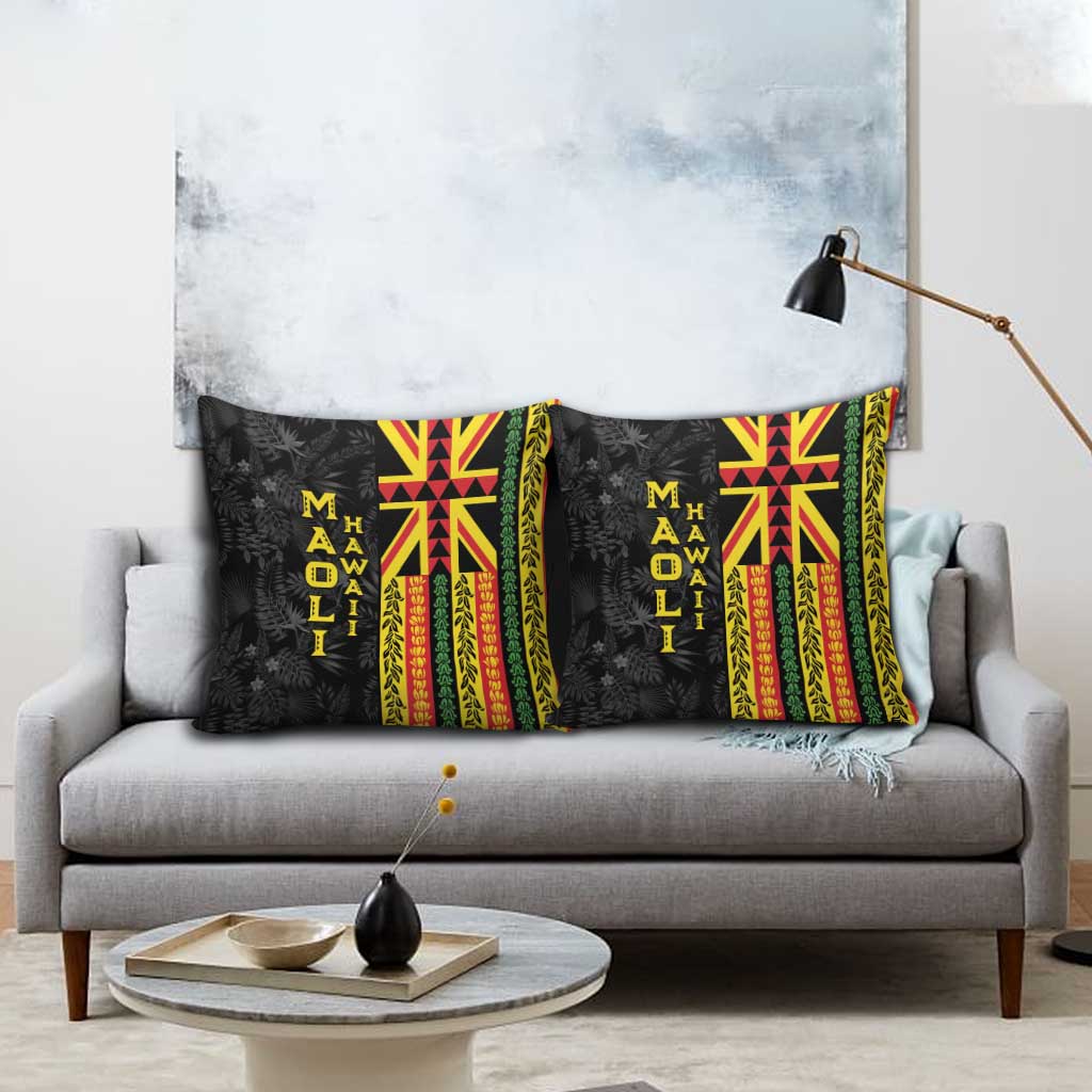 Hawaii Maoli Spirit Pillow Cover Kakau Pattern With Flower Lei LT05 - Polynesian Pride