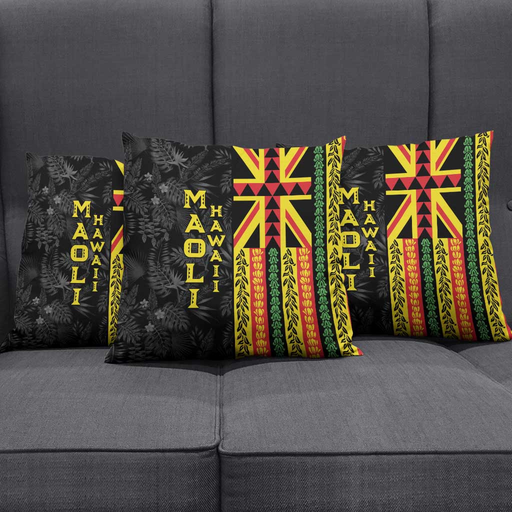 Hawaii Maoli Spirit Pillow Cover Kakau Pattern With Flower Lei LT05 - Polynesian Pride