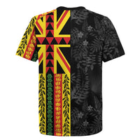 Hawaii Maoli Spirit Rugby Jersey Kakau Pattern With Flower Lei LT05 - Polynesian Pride