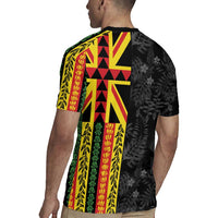 Hawaii Maoli Spirit Rugby Jersey Kakau Pattern With Flower Lei LT05 - Polynesian Pride