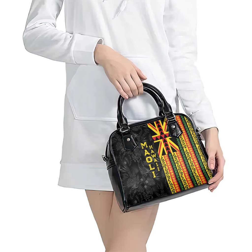 Hawaii Maoli Spirit Shoulder Handbag Kakau Pattern With Flower Lei LT05 - Polynesian Pride