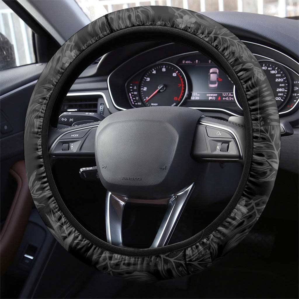 Hawaii Maoli Spirit Steering Wheel Cover Kakau Pattern With Flower Lei LT05 - Polynesian Pride