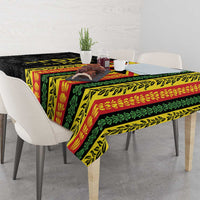 Hawaii Maoli Spirit Tablecloth Kakau Pattern With Flower Lei LT05 - Polynesian Pride